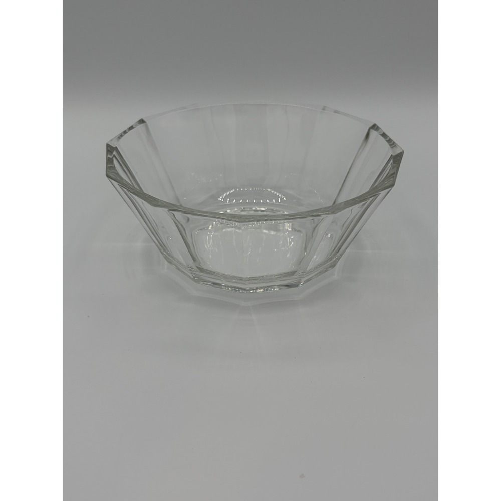 Bormioli Rocco Italy Clear Glass 12-Sided Dodecagon Paneled Serving Bowl